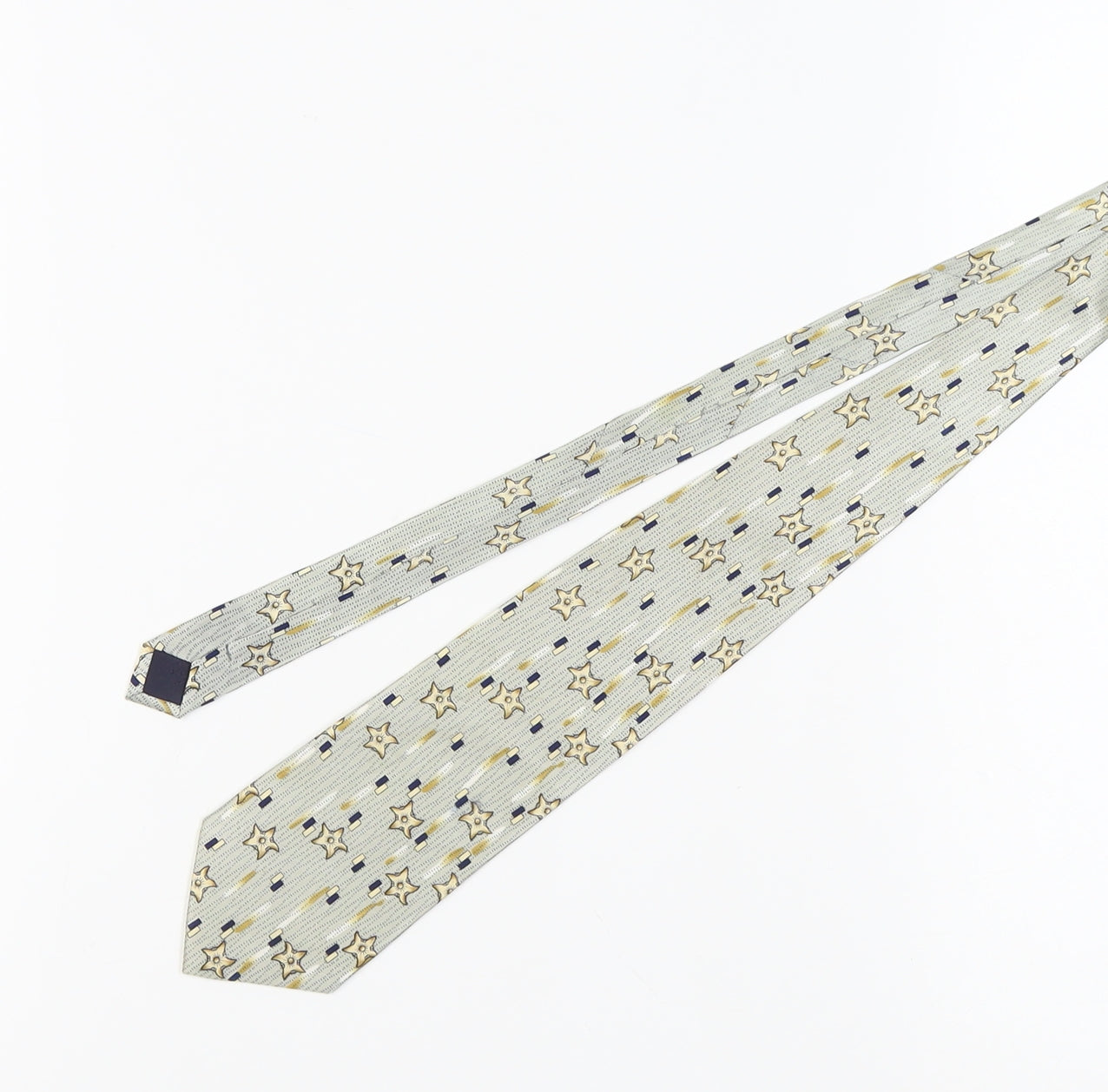 Pierre Victoire Men's Grey Geometric Silk Tie