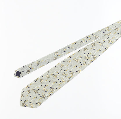 Pierre Victoire Men's Grey Geometric Silk Tie