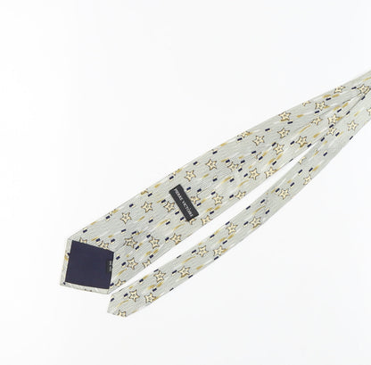 Pierre Victoire Men's Grey Geometric Silk Tie
