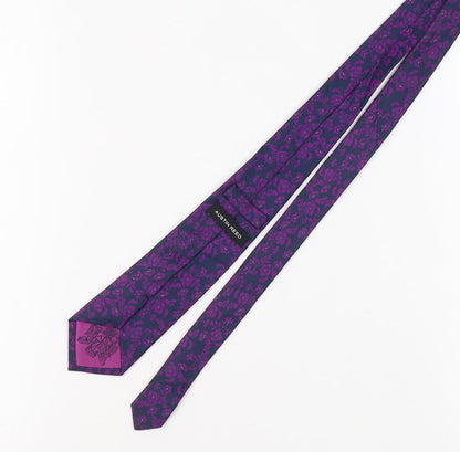 Austin Reed Purple Floral Silk Men's Tie