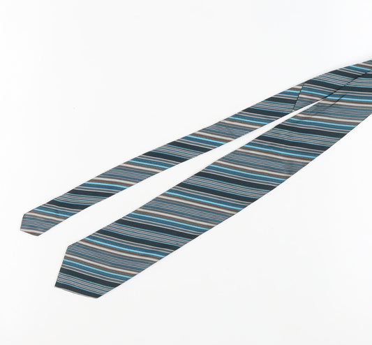 Marks and Spencer Men's Blue Striped Designer Tie