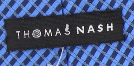 Thomas Nash Men's Blue Slim Plaid Tie