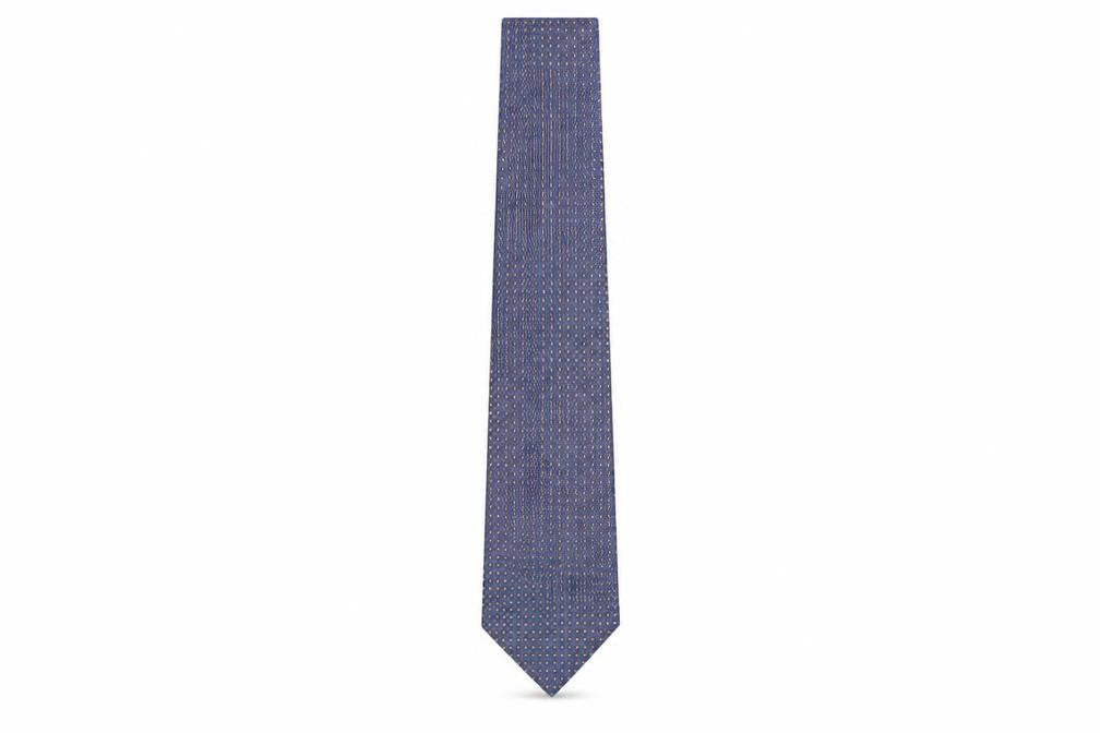 Mens River Island Blue Geometric 100% Silk  Tie