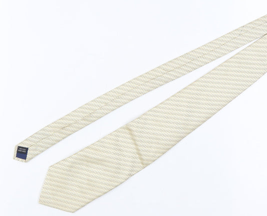 Milano Men's Beige Silk Geometric Tie