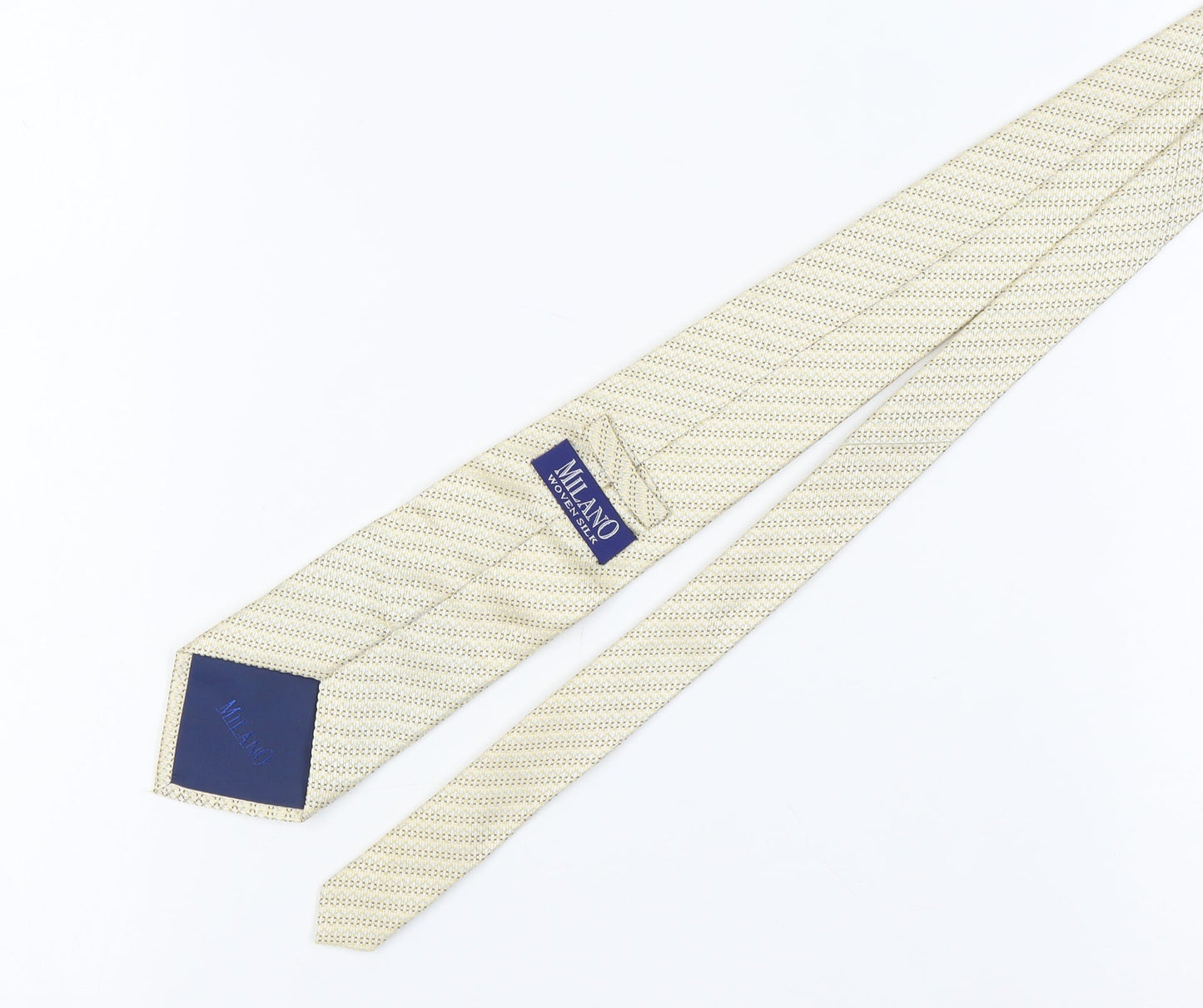 Milano Men's Beige Silk Geometric Tie