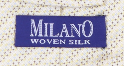 Milano Men's Beige Silk Geometric Tie
