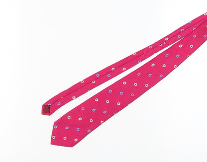 Mens Joseph Turner Pink Floral 100% Silk  Tie