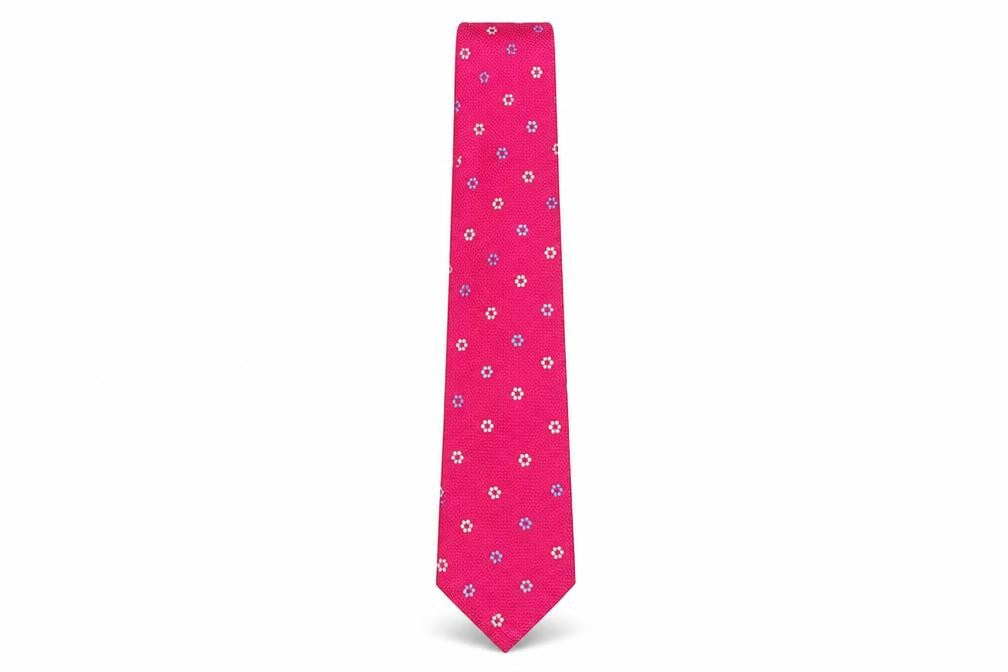 Mens Joseph Turner Pink Floral 100% Silk  Tie