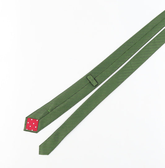 STVDIO Jeff Banks Green Silk Tie Herringbone Men