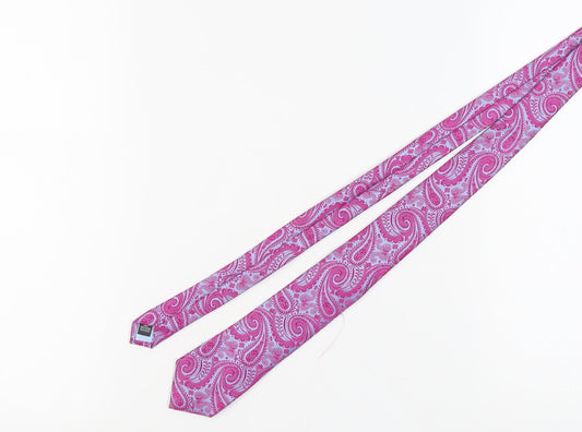 Moss 1851 Men's Pink Silk Paisley Tie, New, One Size
