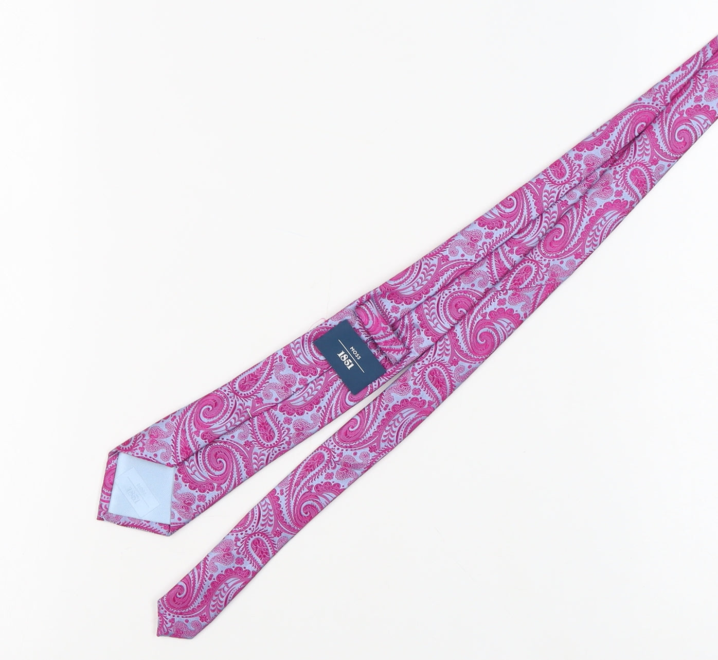 Moss 1851 Men's Pink Silk Paisley Tie, New, One Size
