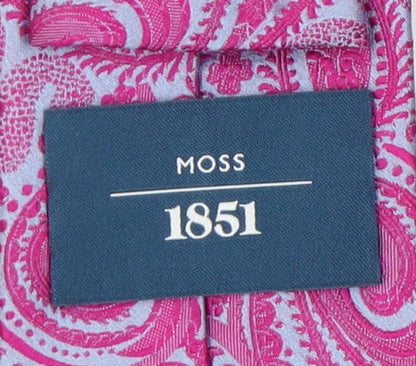 Moss 1851 Men's Pink Silk Paisley Tie, New, One Size