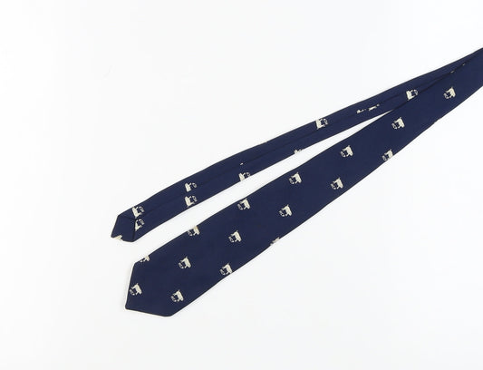 Madison Men's Blue Animal Print Polyester Tie