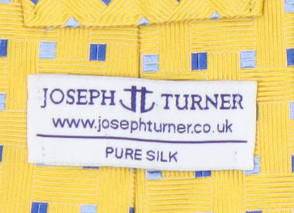 Joseph Turner Men's Yellow Geometric Silk Tie