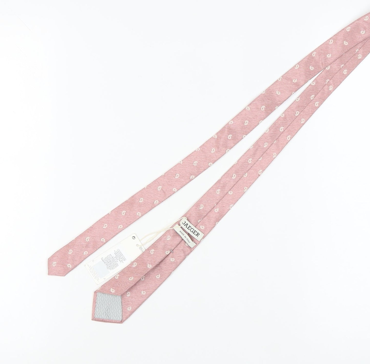 Jaeger Men's Pink Slim Silk Paisley Tie
