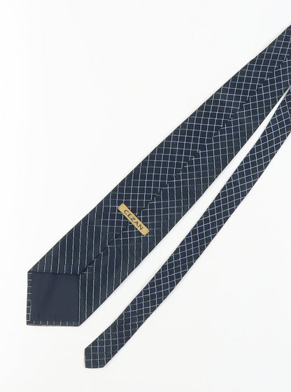 Mens Cezan Black Plaids & Checks 100% Silk  Tie