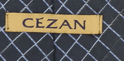 Mens Cezan Black Plaids & Checks 100% Silk  Tie