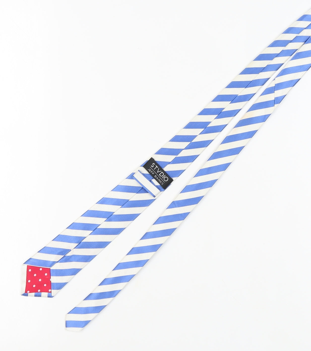 Jeff Banks Men's Blue & White Striped Silk Tie