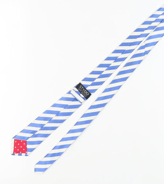 Jeff Banks Men's Blue & White Striped Silk Tie