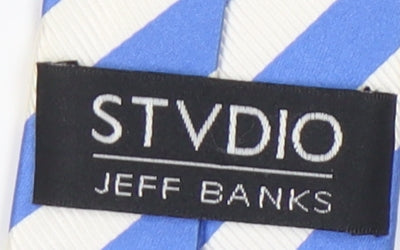 Jeff Banks Men's Blue & White Striped Silk Tie