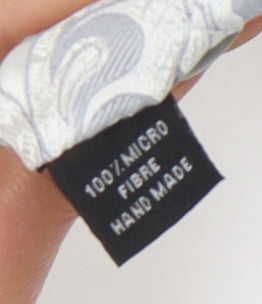 Romanno Mazzini Men's Grey Paisley Handmade Tie