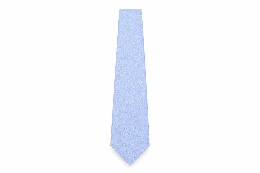 Mens Pierre Cardin Blue Geometric 100% Silk  Tie