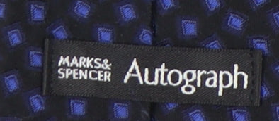 Marks and Spencer Men’s Blue Silk Geometric Tie