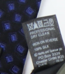 Marks and Spencer Men’s Blue Silk Geometric Tie