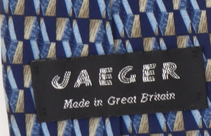 Jaeger Men's Blue Silk Geometric Tie