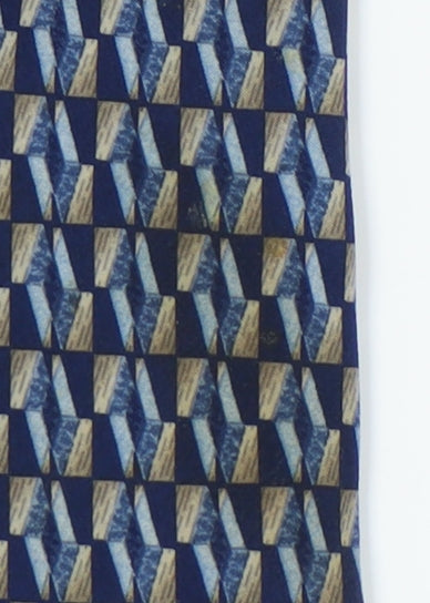 Jaeger Men's Blue Silk Geometric Tie