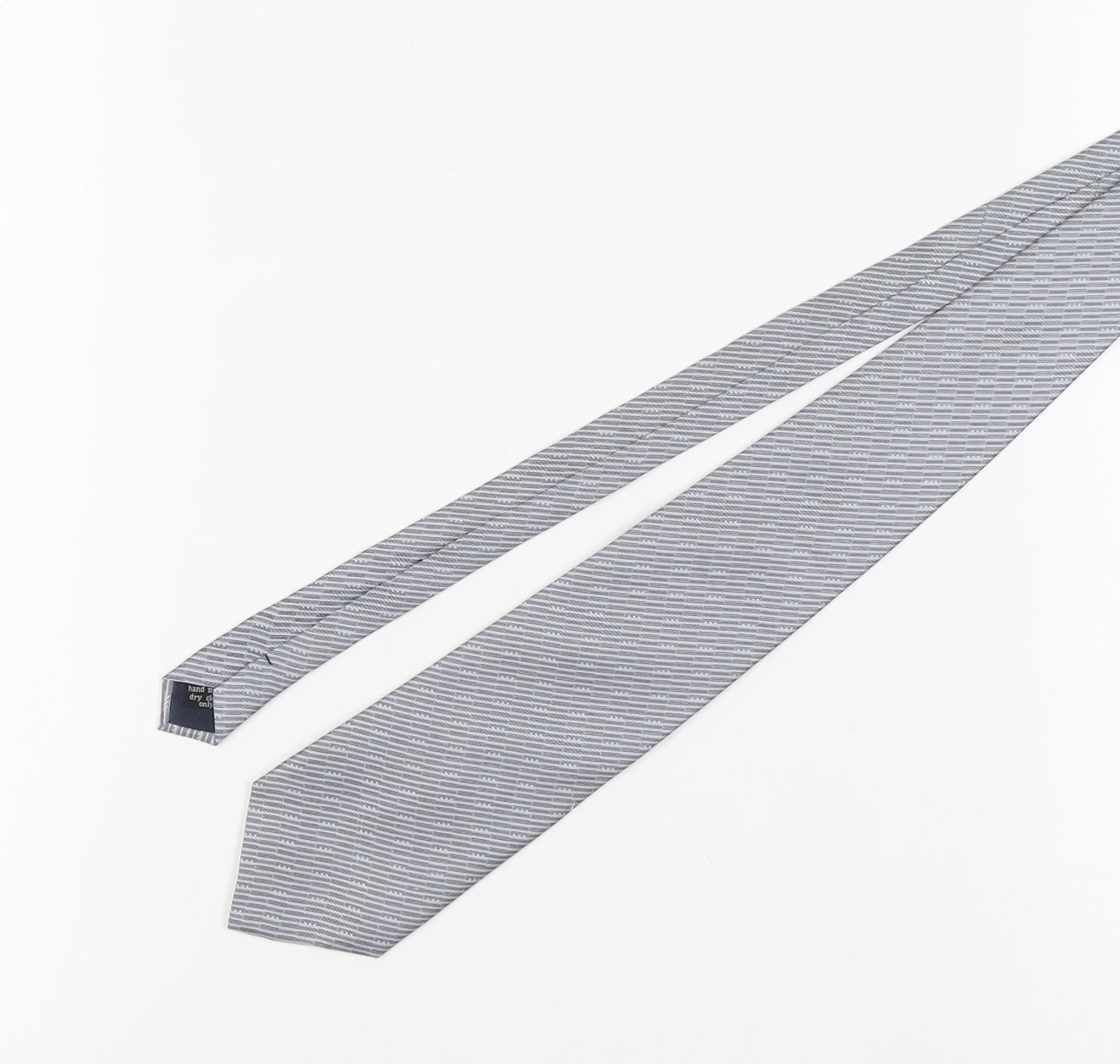Mens Bijoux Terner Grey Striped 100% Silk Designer Tie