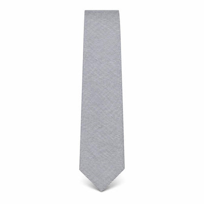 Mens Bijoux Terner Grey Striped 100% Silk Designer Tie
