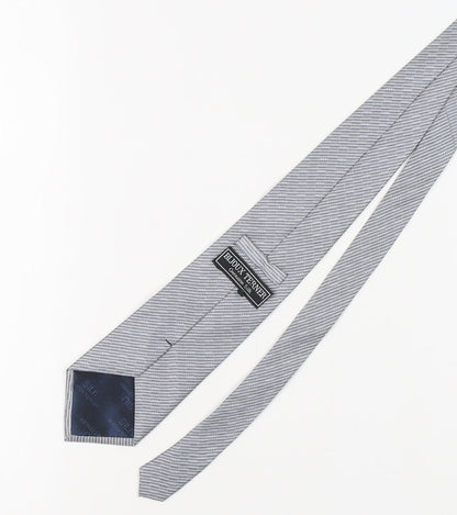 Mens Bijoux Terner Grey Striped 100% Silk Designer Tie