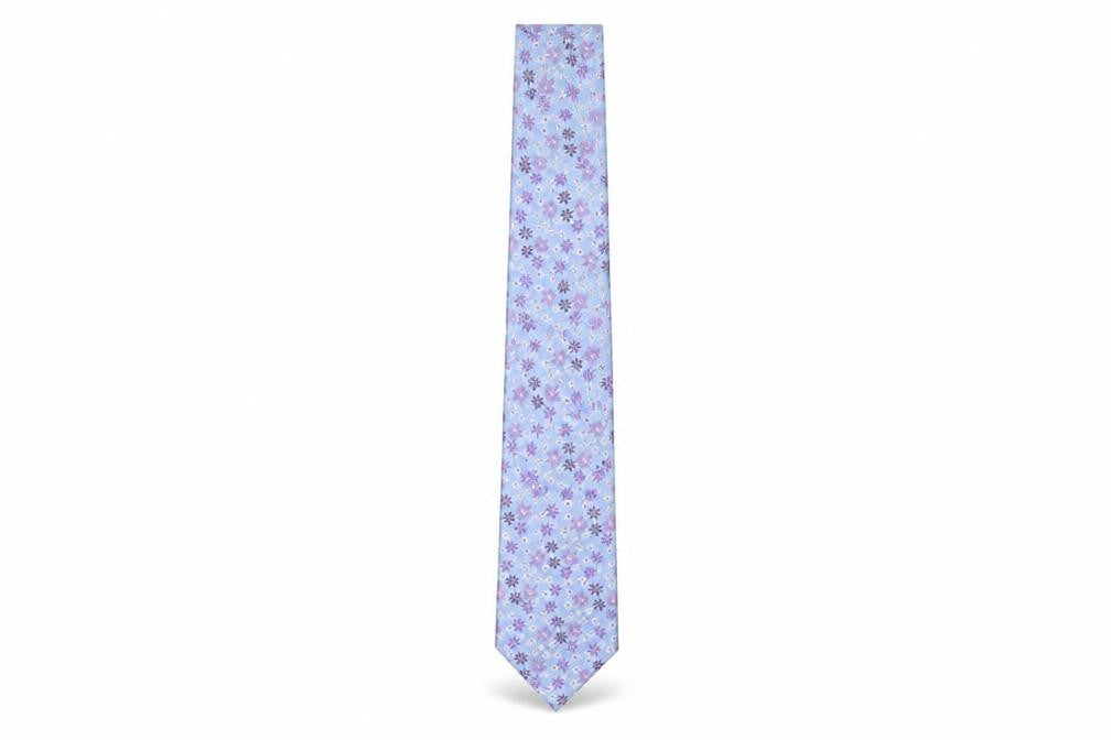 Mens Marks and Spencer Blue Floral 100% Silk  Tie