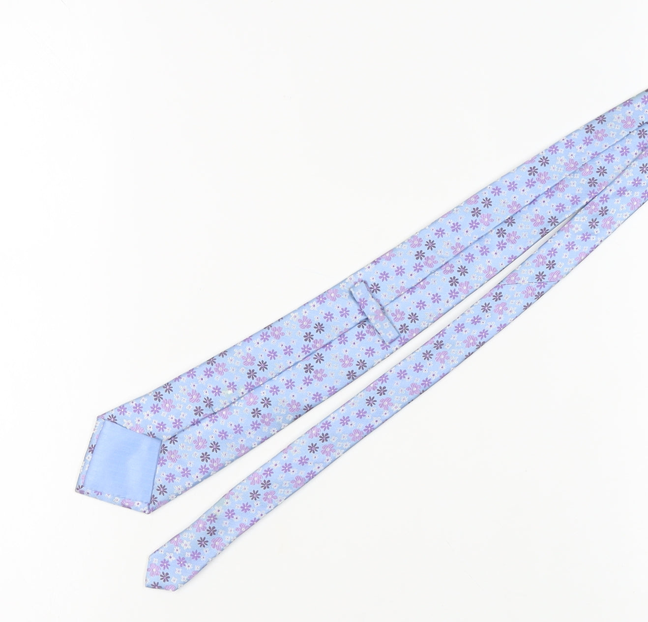 Marks and Spencer Men's Blue Floral Silk Tie