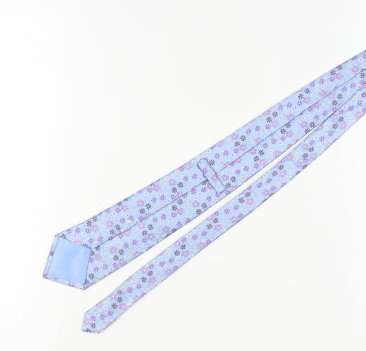 Marks and Spencer Men's Blue Floral Silk Tie
