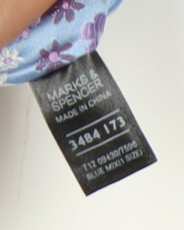 Marks and Spencer Men's Blue Floral Silk Tie