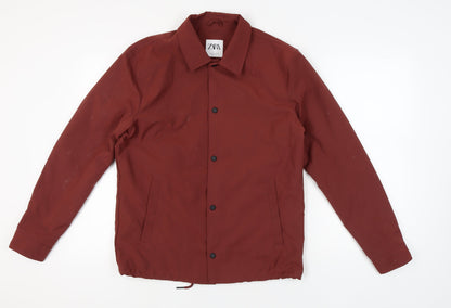 Zara Men's Red Basic Jacket M Casual Autumn/Spring