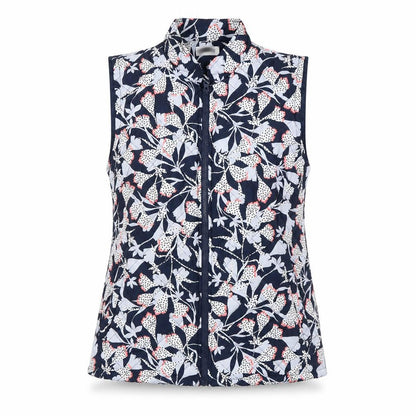 Damart Women's Blue Floral Waistcoat - Size S