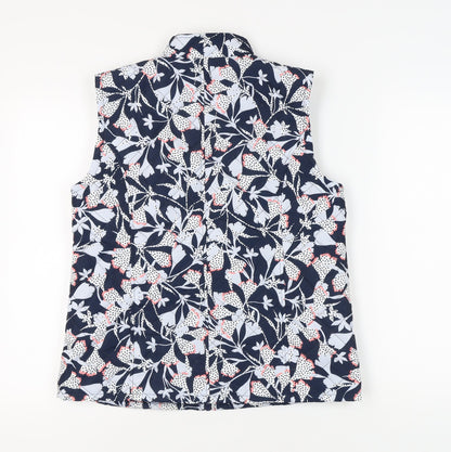 Damart Women's Blue Floral Waistcoat - Size S