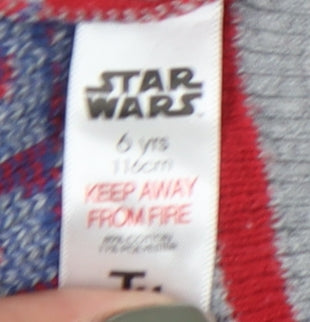 Star Wars Boys Grey Graphic Christmas Jumper, Size 6 Years