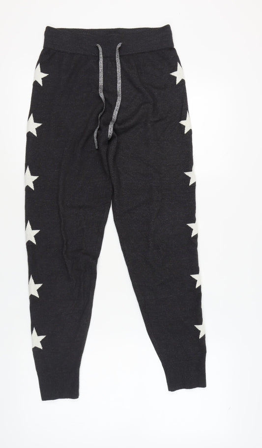 Oliver Bonas Women's Black Jogger with Stars, Size 8