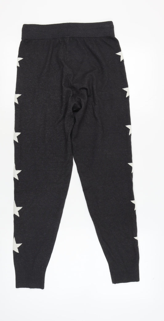 Oliver Bonas Women's Black Jogger with Stars, Size 8