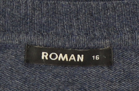 Womens UK Size 16 Roman Blue Pullover Jumper