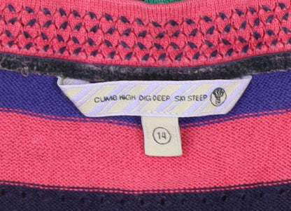 Climb High Dig Deep Women's Multicolour Striped Jumper 14