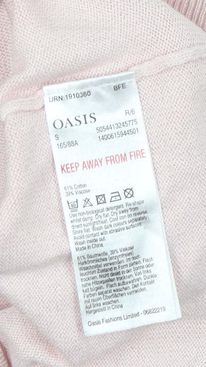 Womens UK Size S Oasis Pink Pullover Jumper