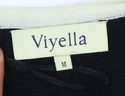 Womens UK Size M Viyella Black Cardigan Jumper