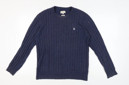 Jack Wills Men's Blue Cable-Knit Pullover Jumper S