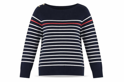 Catherine Malandrino Women's XL Nautical Striped Pullover Jumper