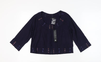 David Emanuel Women's Black Beaded Cardigan - Size 10